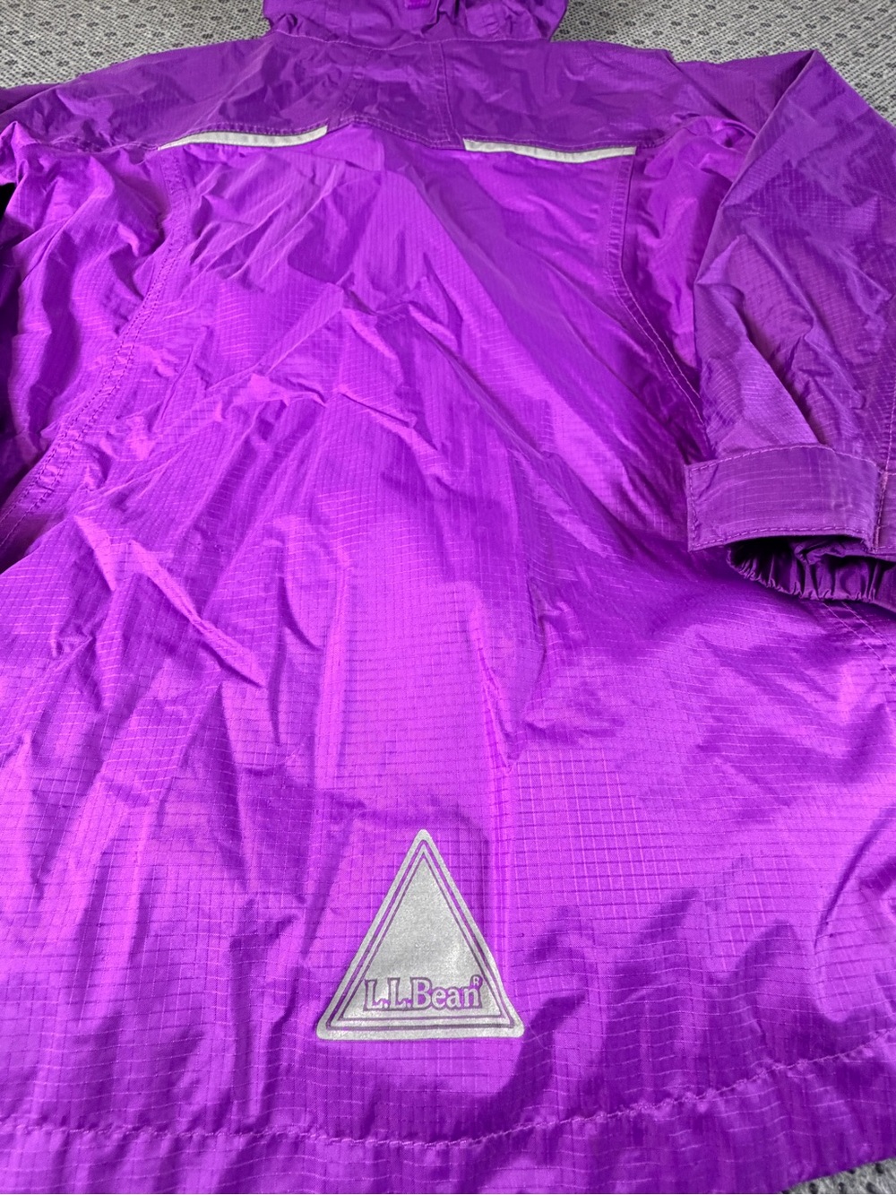 L.L. Bean Kids Purple Hooded Raincoat - Picture 9 of 10